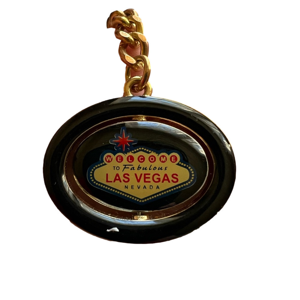 Rare Vintage~ Welcome To Fabulous Las Vegas Nevada Sign Keychain 2 Sided Spins